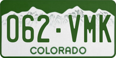 CO license plate 062VMK