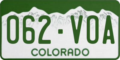 CO license plate 062VOA