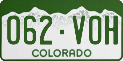 CO license plate 062VOH