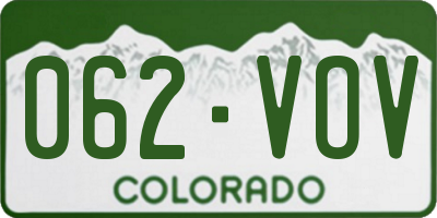 CO license plate 062VOV