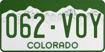 CO license plate 062VOY