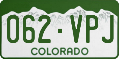 CO license plate 062VPJ