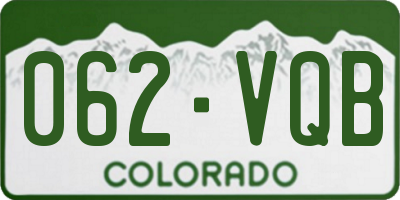 CO license plate 062VQB