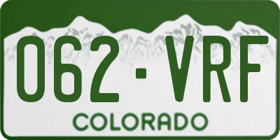 CO license plate 062VRF