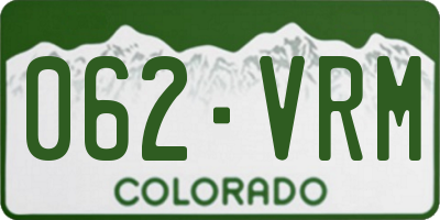 CO license plate 062VRM
