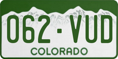 CO license plate 062VUD