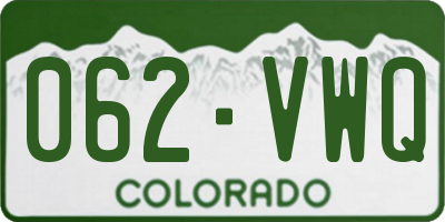 CO license plate 062VWQ