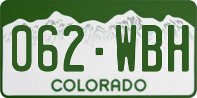 CO license plate 062WBH