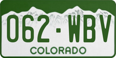 CO license plate 062WBV