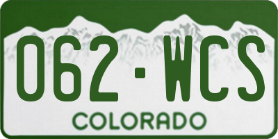 CO license plate 062WCS