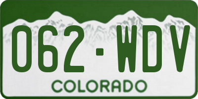 CO license plate 062WDV