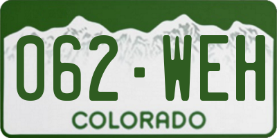 CO license plate 062WEH
