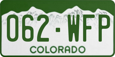 CO license plate 062WFP