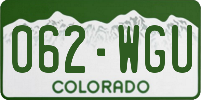 CO license plate 062WGU
