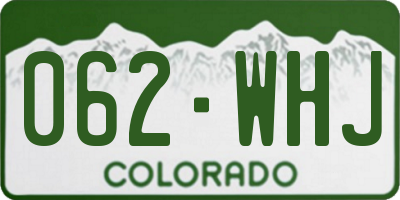 CO license plate 062WHJ