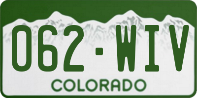 CO license plate 062WIV