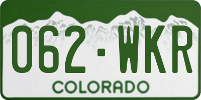 CO license plate 062WKR