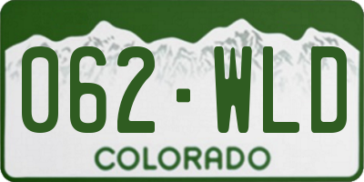 CO license plate 062WLD