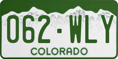 CO license plate 062WLY