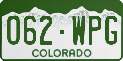 CO license plate 062WPG