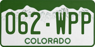 CO license plate 062WPP
