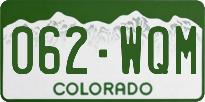 CO license plate 062WQM
