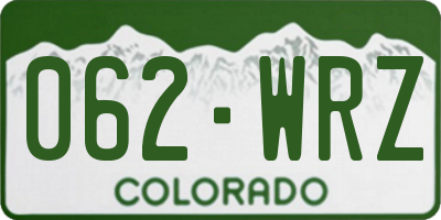 CO license plate 062WRZ