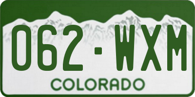 CO license plate 062WXM