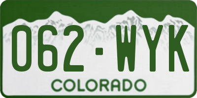 CO license plate 062WYK