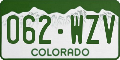 CO license plate 062WZV