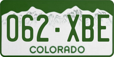 CO license plate 062XBE