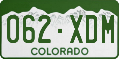 CO license plate 062XDM