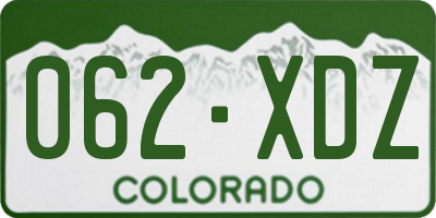 CO license plate 062XDZ