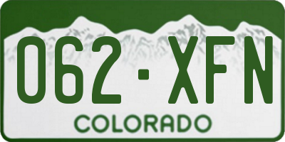 CO license plate 062XFN