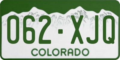 CO license plate 062XJQ