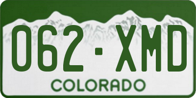 CO license plate 062XMD