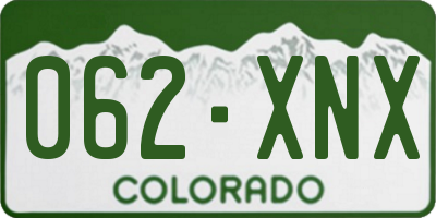 CO license plate 062XNX