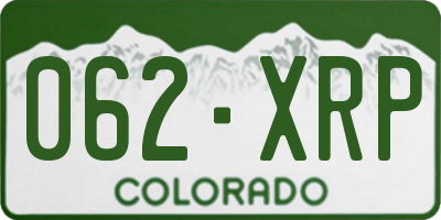 CO license plate 062XRP