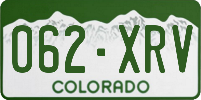 CO license plate 062XRV