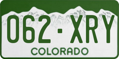 CO license plate 062XRY