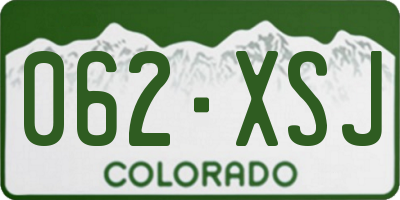 CO license plate 062XSJ