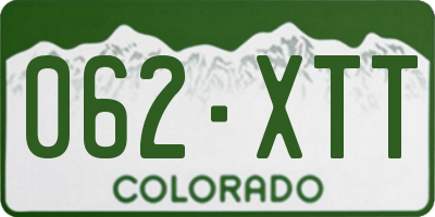 CO license plate 062XTT