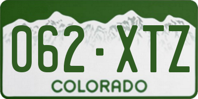 CO license plate 062XTZ