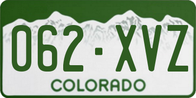 CO license plate 062XVZ