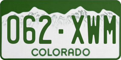 CO license plate 062XWM