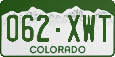 CO license plate 062XWT