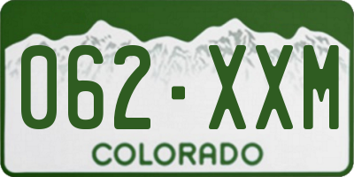 CO license plate 062XXM