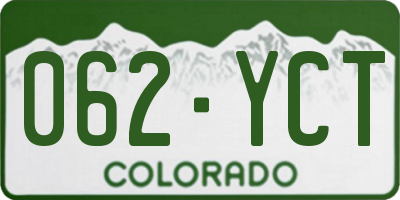 CO license plate 062YCT