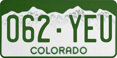 CO license plate 062YEU