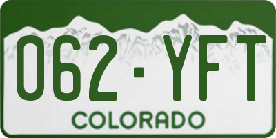 CO license plate 062YFT
